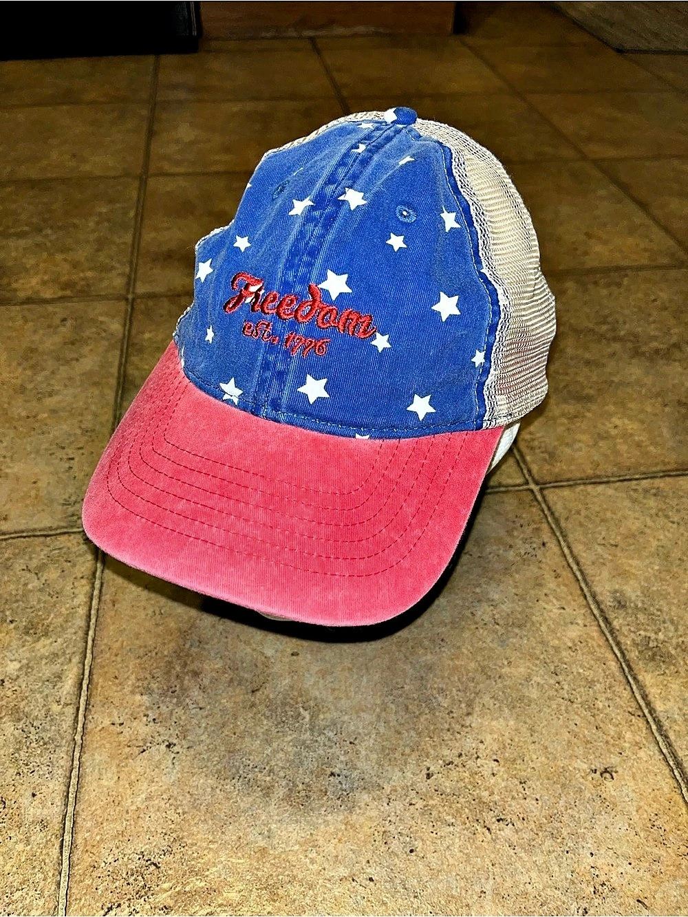 Freedom Trucker Hat Red White and Blue Like New